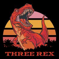 Three Rex Dinosaur Birthday Cooling Performance Crew T-Shirt