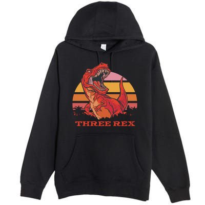 Three Rex Dinosaur Birthday Premium Pullover Hoodie