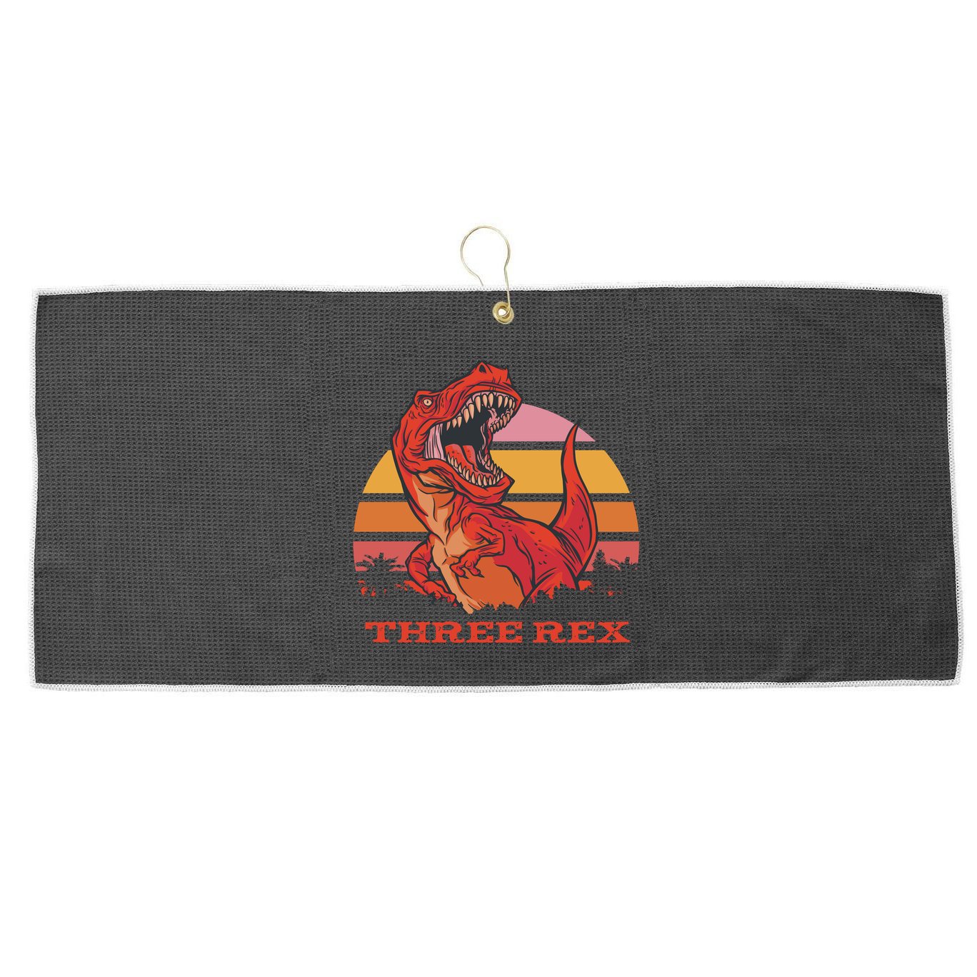 Three Rex Dinosaur Birthday Large Microfiber Waffle Golf Towel