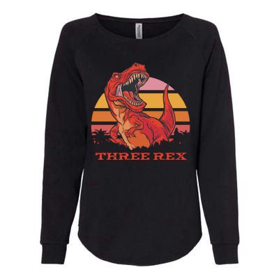 Three Rex Dinosaur Birthday Womens California Wash Sweatshirt