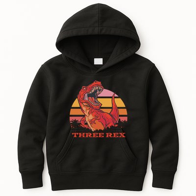 Three Rex Dinosaur Birthday Kids Hoodie