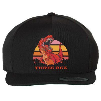 Three Rex Dinosaur Birthday Wool Snapback Cap