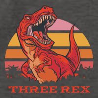 Three Rex Dinosaur Birthday Vector Backpack