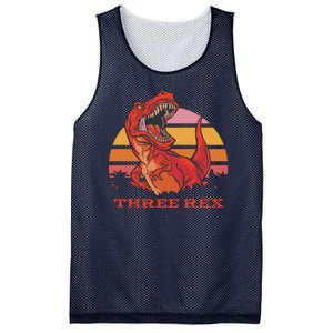 Three Rex Dinosaur Birthday Mesh Reversible Basketball Jersey Tank