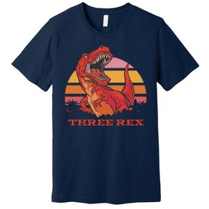 Three Rex Dinosaur Birthday Premium T-Shirt