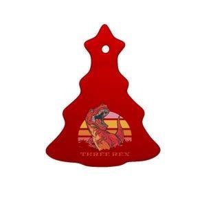 Three Rex Dinosaur Birthday Ceramic Tree Ornament