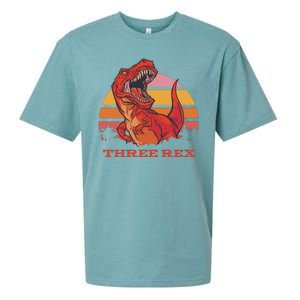 Three Rex Dinosaur Birthday Sueded Cloud Jersey T-Shirt