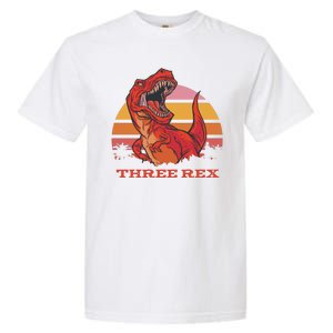 Three Rex Dinosaur Birthday Garment-Dyed Heavyweight T-Shirt