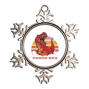 Three Rex Dinosaur Birthday Metallic Star Ornament