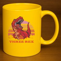 Three Rex Dinosaur Birthday 11oz C Handle Ceramic Mug