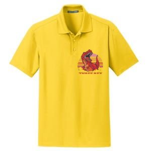 Three Rex Dinosaur Birthday Dry Zone Grid Polo