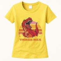 Three Rex Dinosaur Birthday Womens T-Shirt