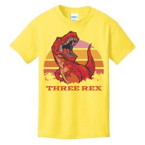 Three Rex Dinosaur Birthday Kids T-Shirt