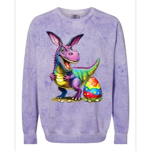 T Rex Dino Bunny Dinosaurs Hunt Eggs Happy Easter Colorblast Crewneck Sweatshirt