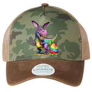 T Rex Dino Bunny Dinosaurs Hunt Eggs Happy Easter Legacy Tie Dye Trucker Hat