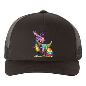 T Rex Dino Bunny Dinosaurs Hunt Eggs Happy Easter Yupoong Adult 5-Panel Trucker Hat