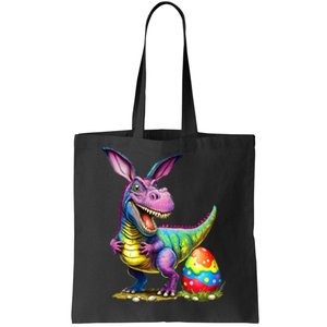 T Rex Dino Bunny Dinosaurs Hunt Eggs Happy Easter Tote Bag