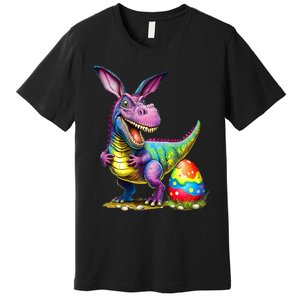 T Rex Dino Bunny Dinosaurs Hunt Eggs Happy Easter Premium T-Shirt