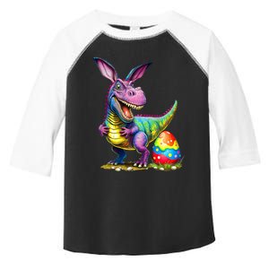 T Rex Dino Bunny Dinosaurs Hunt Eggs Happy Easter Toddler Fine Jersey T-Shirt