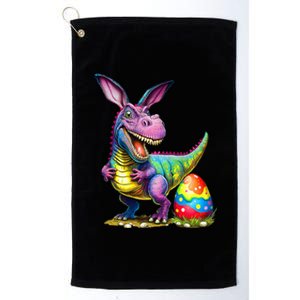 T Rex Dino Bunny Dinosaurs Hunt Eggs Happy Easter Platinum Collection Golf Towel