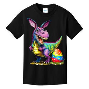 T Rex Dino Bunny Dinosaurs Hunt Eggs Happy Easter Kids T-Shirt