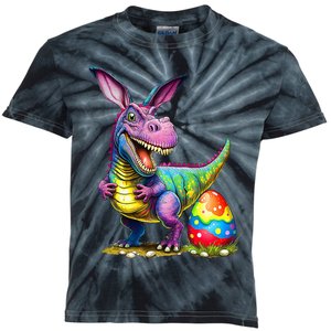 T Rex Dino Bunny Dinosaurs Hunt Eggs Happy Easter Kids Tie-Dye T-Shirt