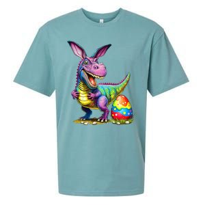 T Rex Dino Bunny Dinosaurs Hunt Eggs Happy Easter Sueded Cloud Jersey T-Shirt