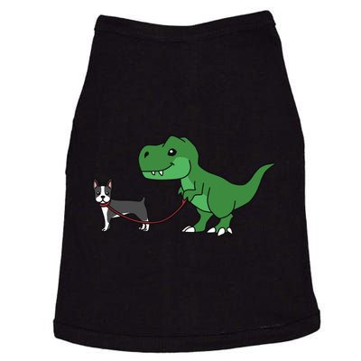 T Rex Dinosaur Walking Boston Terrier Funny Dog Gift Doggie Tank