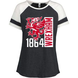 The Red Dragons Wrexham Fc Football Club Wrexham Enza Ladies Jersey Colorblock Tee