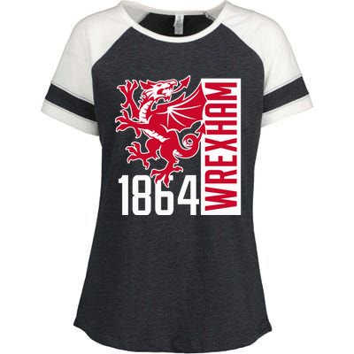 The Red Dragons Wrexham Fc Football Club Wrexham Enza Ladies Jersey Colorblock Tee