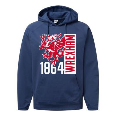 The Red Dragons Wrexham Fc Football Club Wrexham Performance Fleece Hoodie