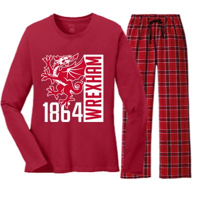 The Red Dragons Wrexham Fc Football Club Wrexham Women's Long Sleeve Flannel Pajama Set 