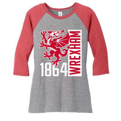 The Red Dragons Wrexham Fc Football Club Wrexham Women's Tri-Blend 3/4-Sleeve Raglan Shirt