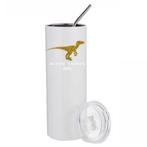 T Rex Dinosaur Valentines Dino Gift Aunt Golden Meaningful Gift Stainless Steel Tumbler