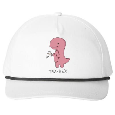 Tea rex Dinosaur Cartoon Lover Funny Cute Dino Snapback Five-Panel Rope Hat