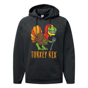 Turkey Rex DInosaur Funny Thanksgiving Performance Fleece Hoodie