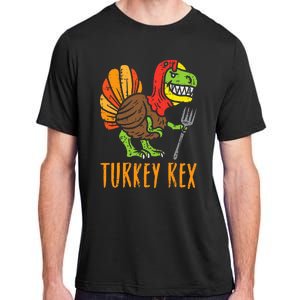 Turkey Rex DInosaur Funny Thanksgiving Adult ChromaSoft Performance T-Shirt