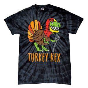 Turkey Rex DInosaur Funny Thanksgiving Tie-Dye T-Shirt