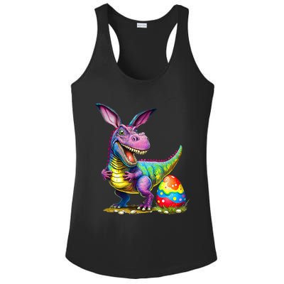 T Rex Dino Bunny Dinosaurs Hunt Eggs Happy Easter Ladies PosiCharge Competitor Racerback Tank