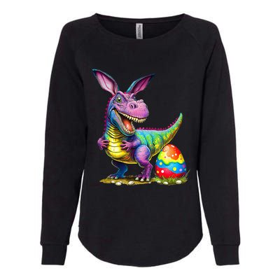 T Rex Dino Bunny Dinosaurs Hunt Eggs Happy Easter Womens California Wash Sweatshirt