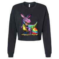 T Rex Dino Bunny Dinosaurs Hunt Eggs Happy Easter Cropped Pullover Crew