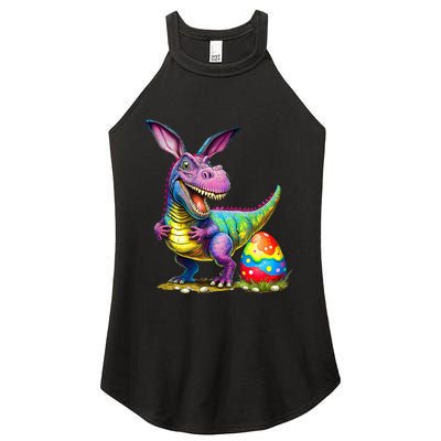 T Rex Dino Bunny Dinosaurs Hunt Eggs Happy Easter Women's Perfect Tri Rocker Tank