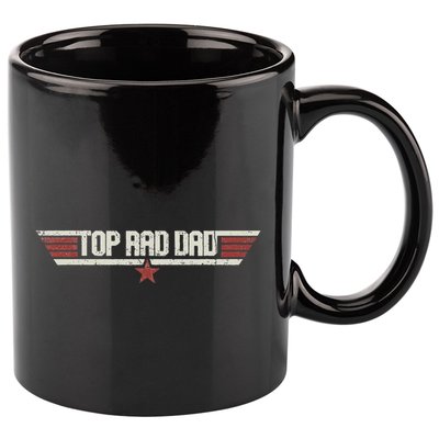 Top Rad Dad Funny Vintage 80s Gift Father 80s Fathers Day 11oz C Handle Ceramic Mug