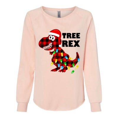 Tree Rex Dinosaur. Pun Funny Dino Christmas Pajama Gift Womens California Wash Sweatshirt