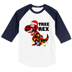 Tree Rex Dinosaur. Pun Funny Dino Christmas Pajama Gift Baseball Sleeve Shirt