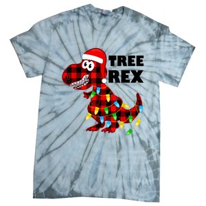 Tree Rex Dinosaur. Pun Funny Dino Christmas Pajama Gift Tie-Dye T-Shirt