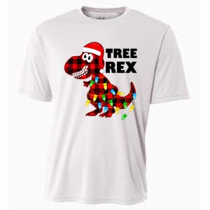 Tree Rex Dinosaur. Pun Funny Dino Christmas Pajama Gift Cooling Performance Crew T-Shirt