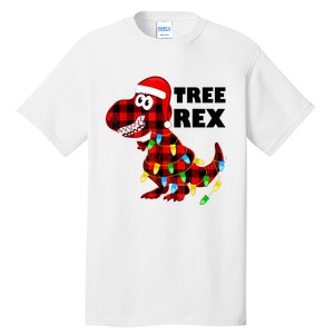 Tree Rex Dinosaur. Pun Funny Dino Christmas Pajama Gift Tall T-Shirt