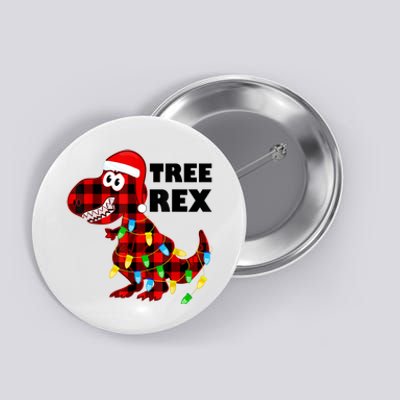 Tree Rex Dinosaur. Pun Funny Dino Christmas Pajama Gift Button