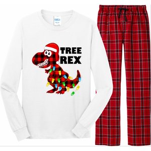 Tree Rex Dinosaur. Pun Funny Dino Christmas Pajama Gift Long Sleeve Pajama Set